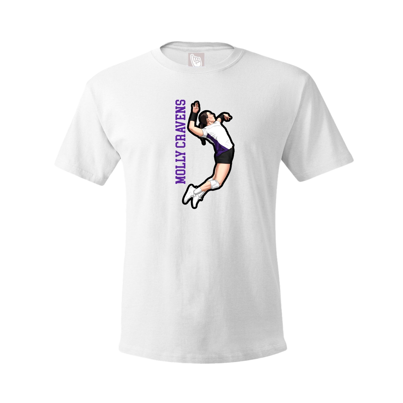 Tee — Name Vertical in White