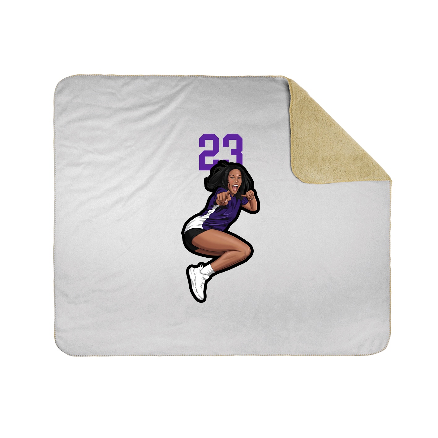 Throw Blanket — Number Top in White
