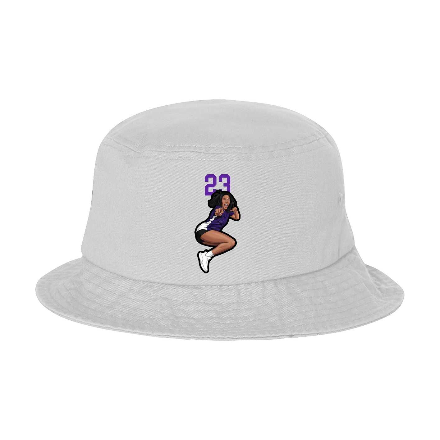 Bucket Cap — Number Top in White
