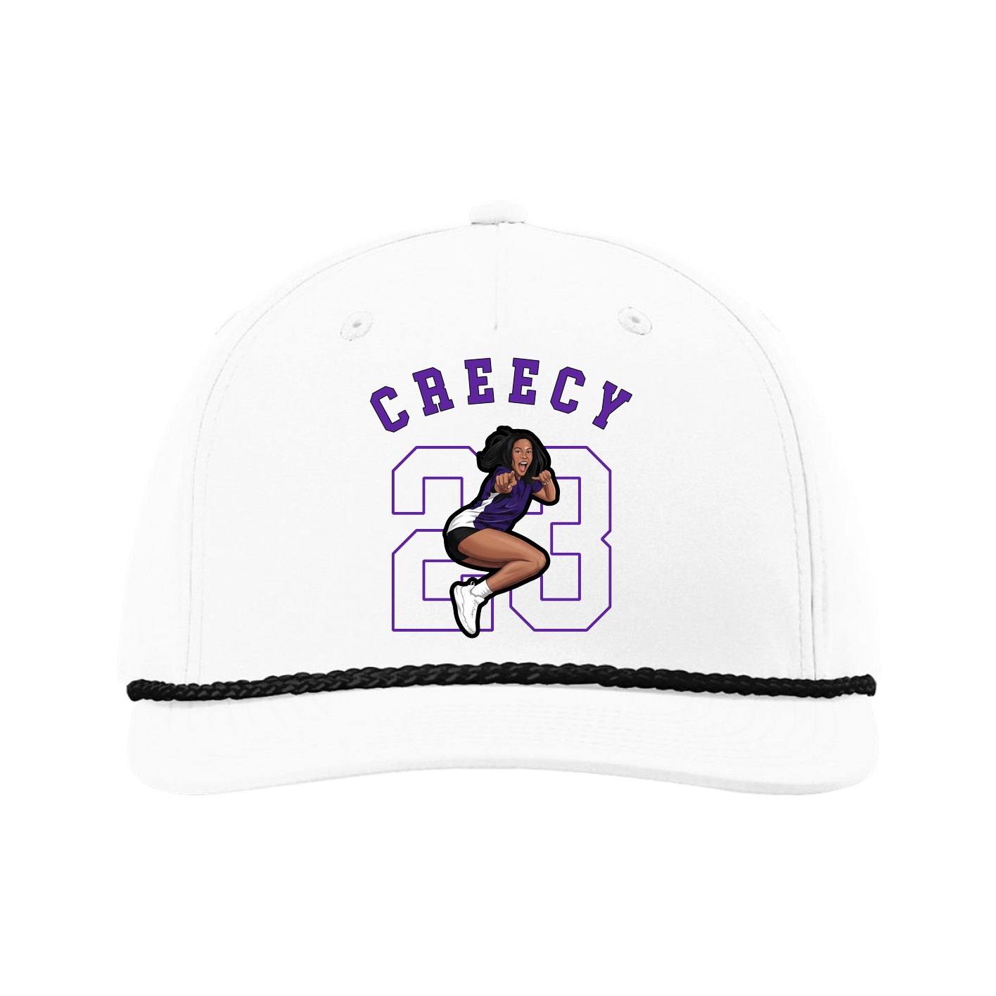 Five-Panel Classic Rope Cap — Shirsey Arch in White