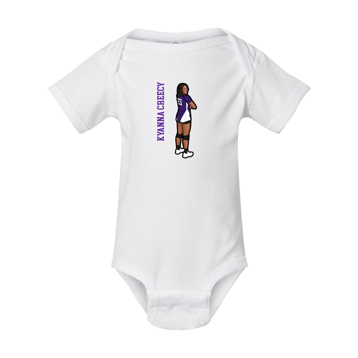 Baby Onesie — Name Vertical in White