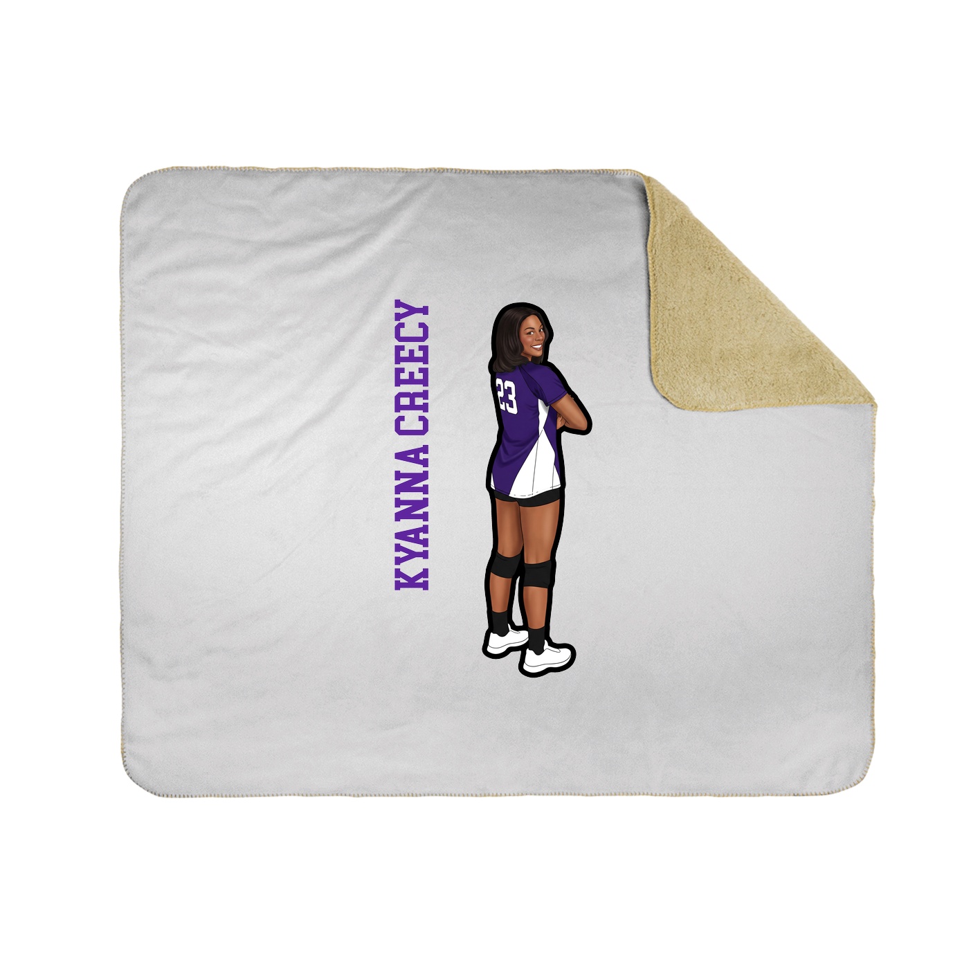 Throw Blanket — Name Vertical in White
