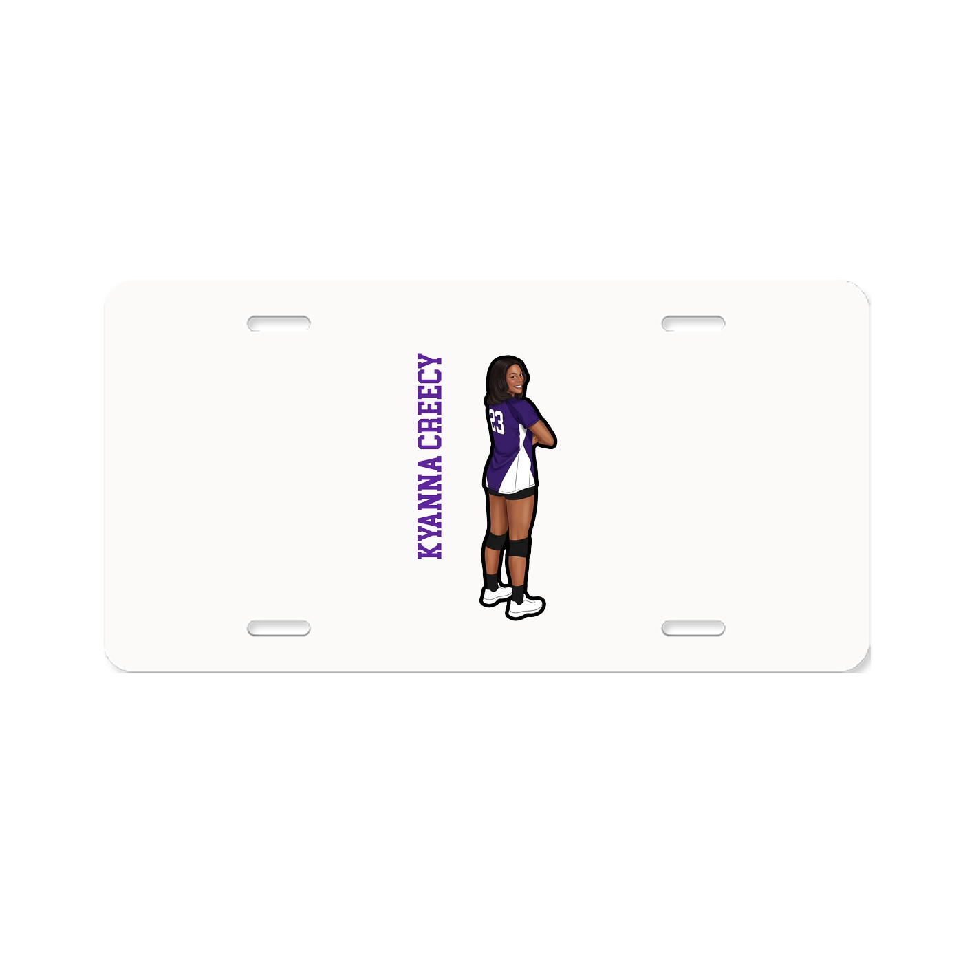 License Plate — Name Vertical in Classic
