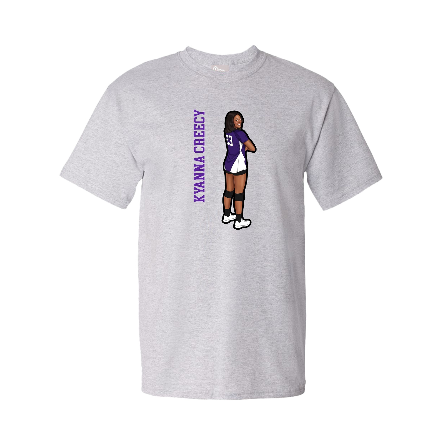 Youth Tee — Name Vertical in Grey