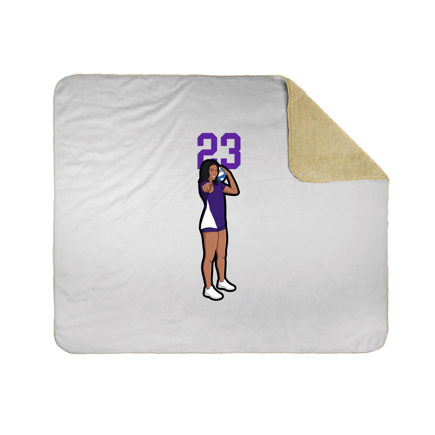 Throw Blanket — Number Top in White