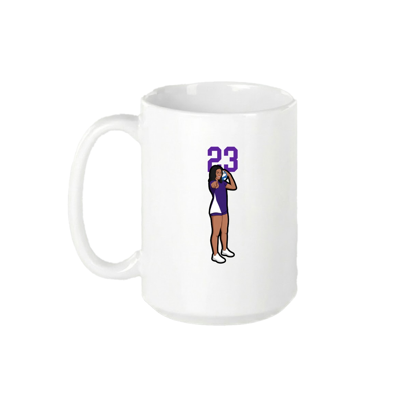 15oz Coffee Mug — Number Top in White