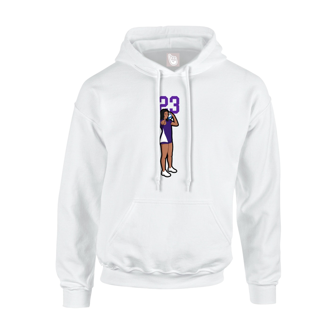Hoodie — Number Top in White