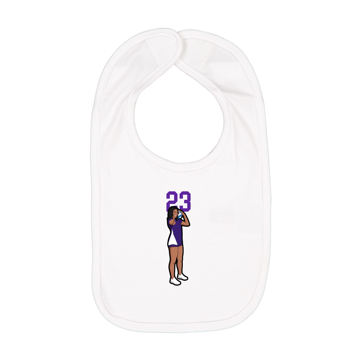 Infant Bib — Number Top in White