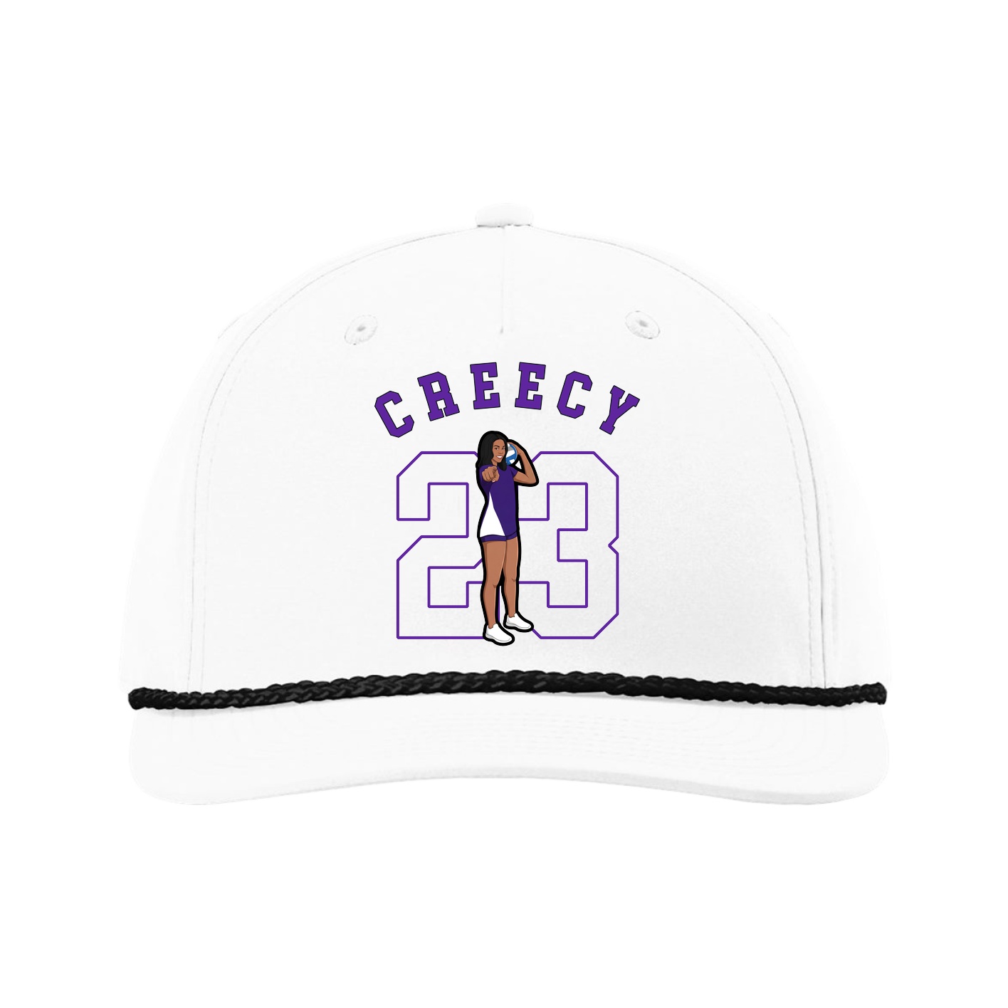 Five-Panel Classic Rope Cap — Shirsey Arch in White