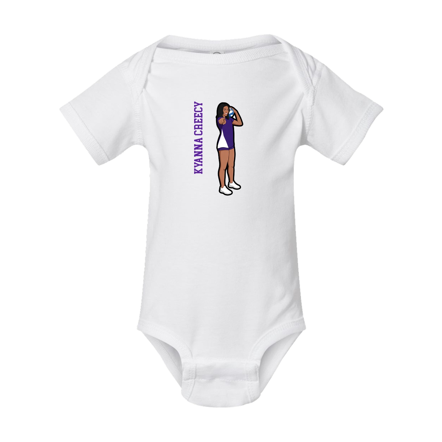 Baby Onesie — Name Vertical in White