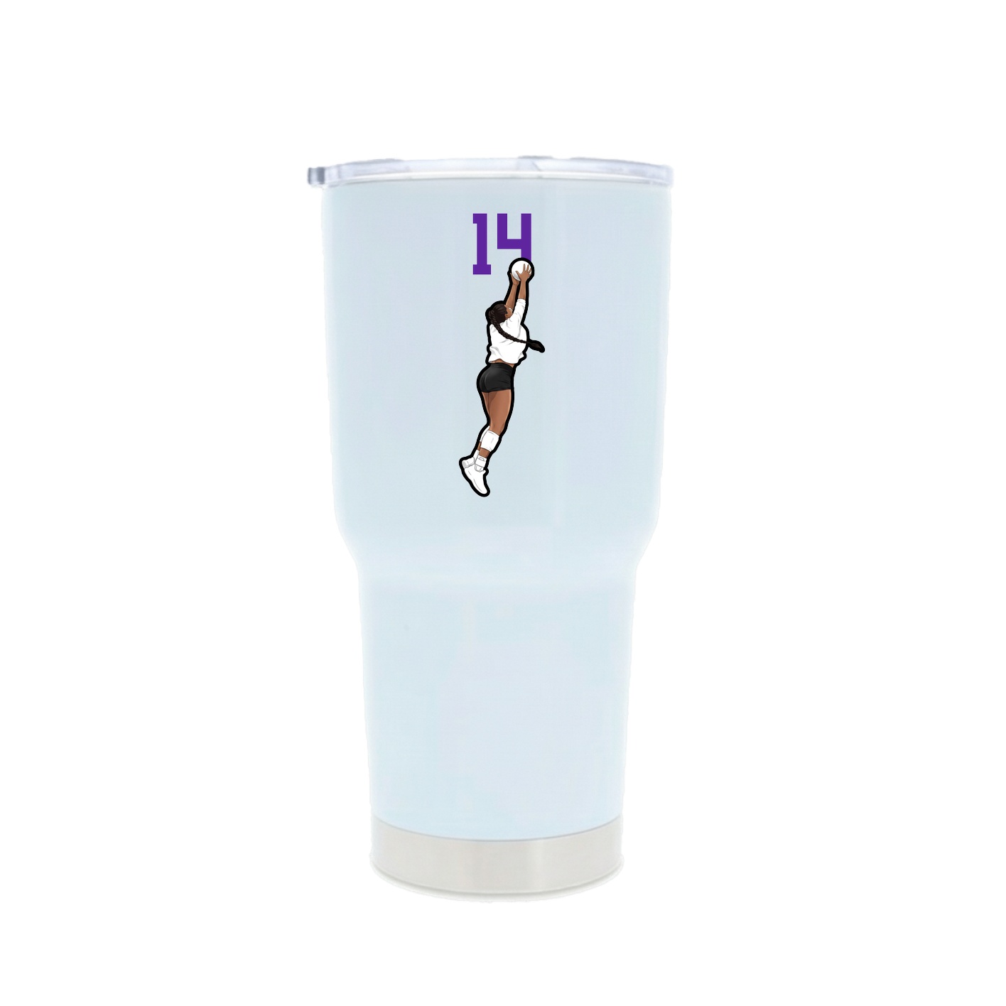 30oz Stainless Steel Tumbler — Number Top in White