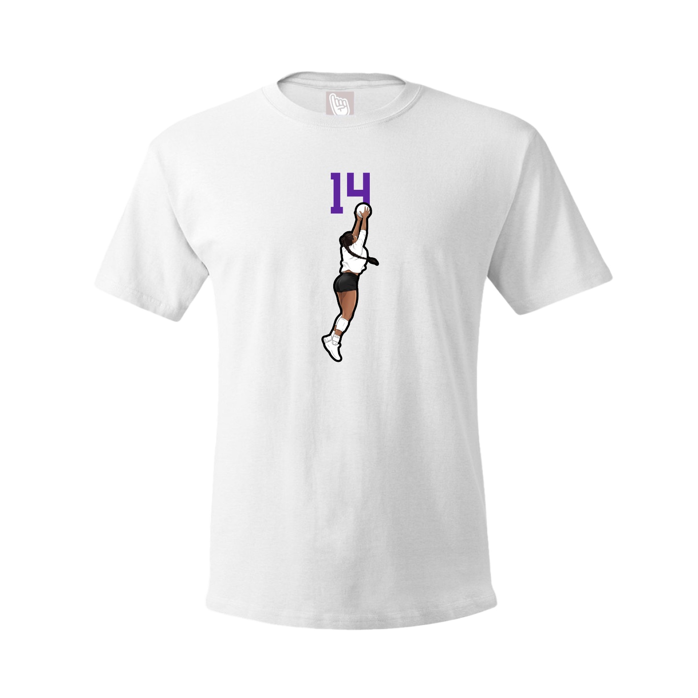 Youth Tee — Number Top in White