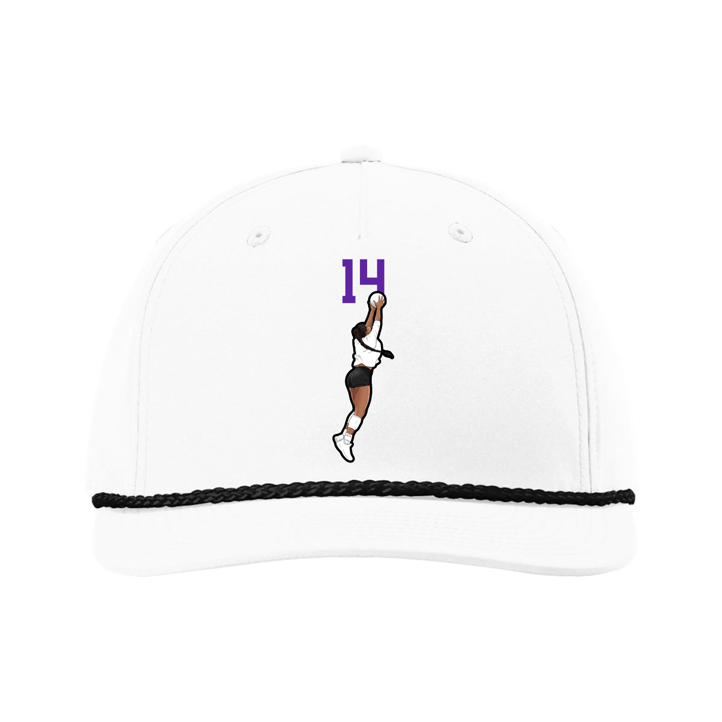 Five-Panel Classic Rope Cap — Number Top in White