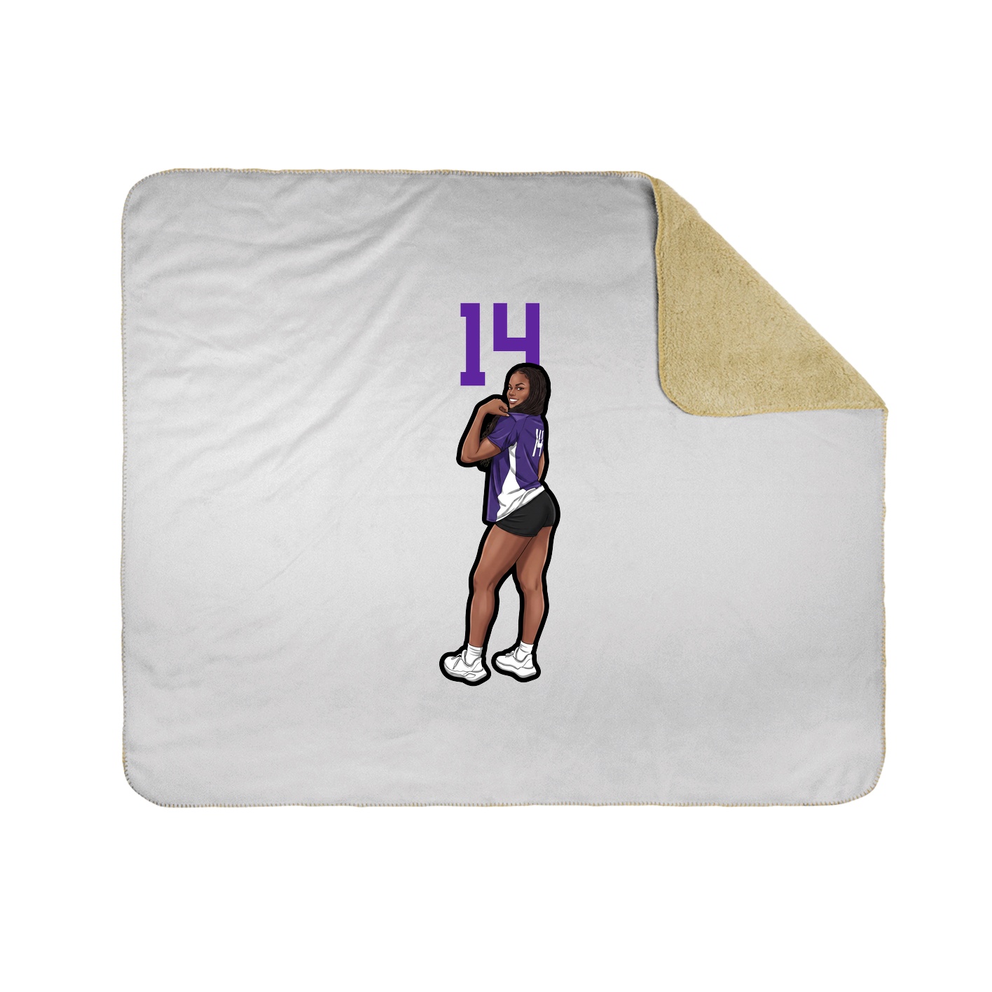 Throw Blanket — Number Top in White
