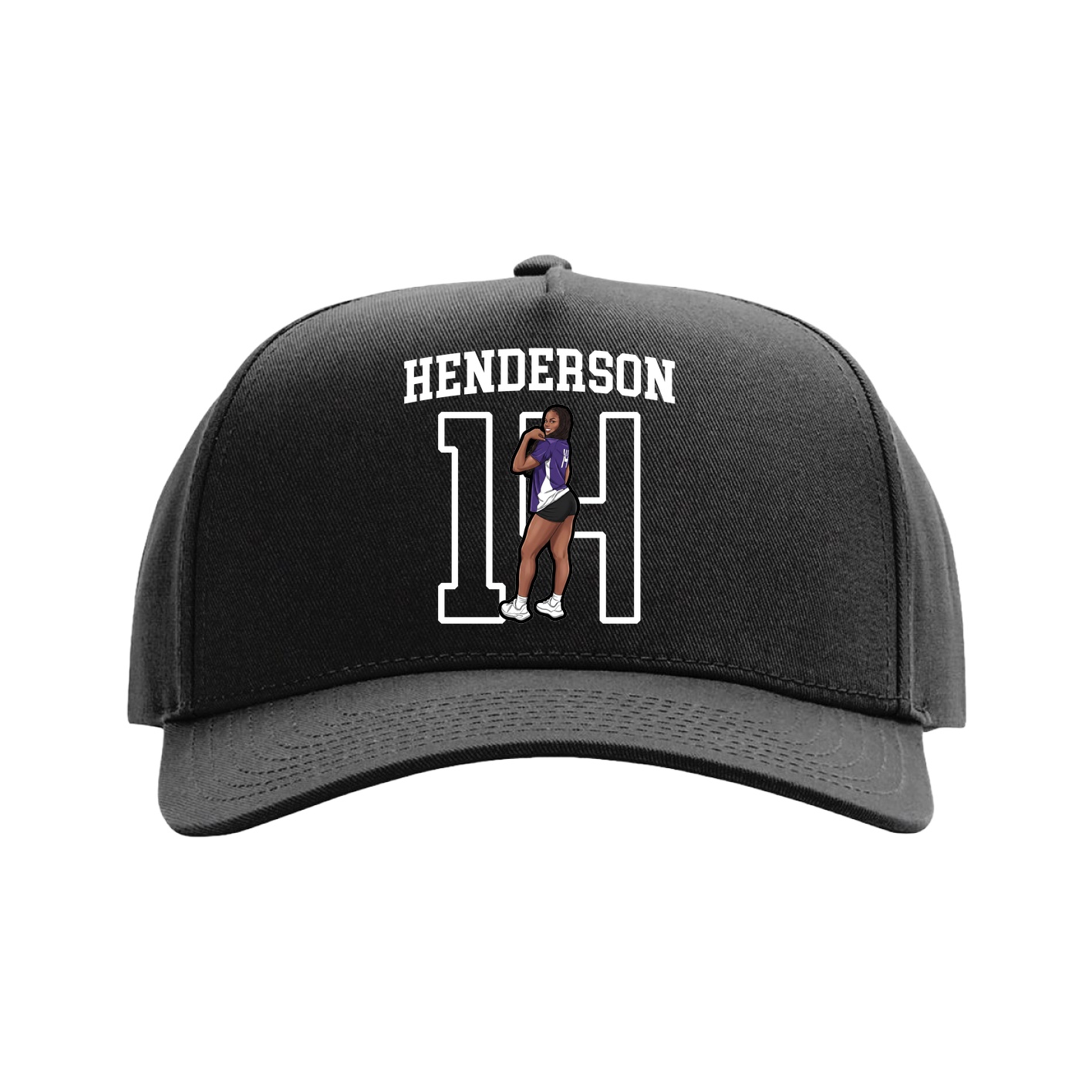 Full Fabric Five-Panel Champ Cap — Shirsey in Black