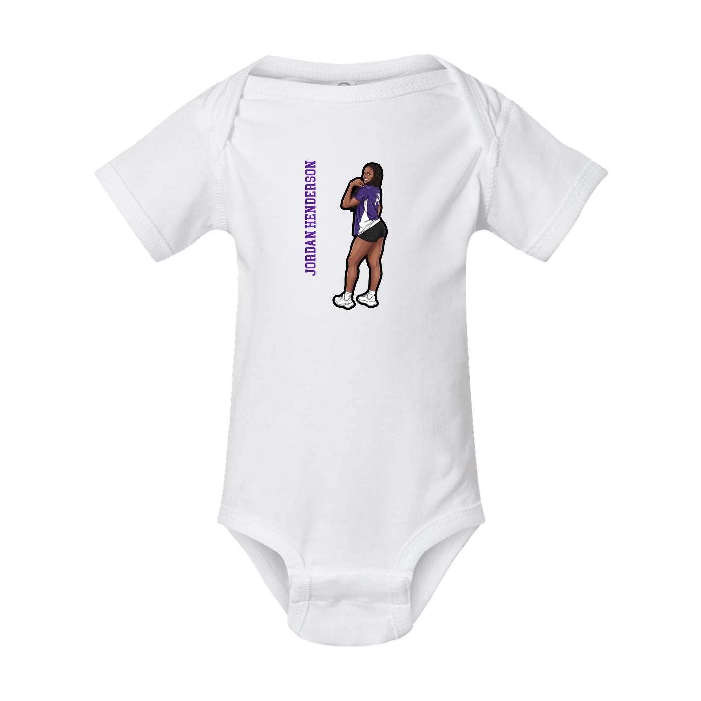 Baby Onesie — Name Vertical in White