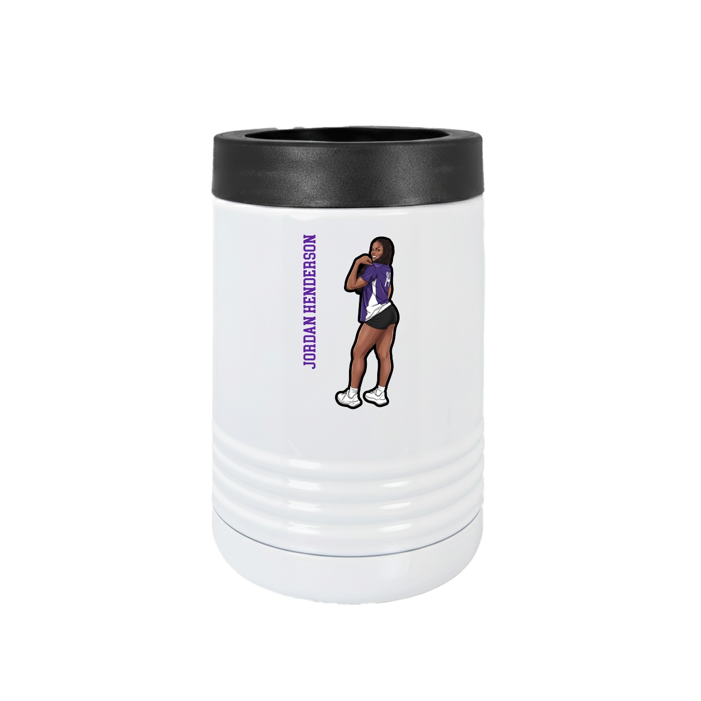 Beverage Holder — Name Vertical in White