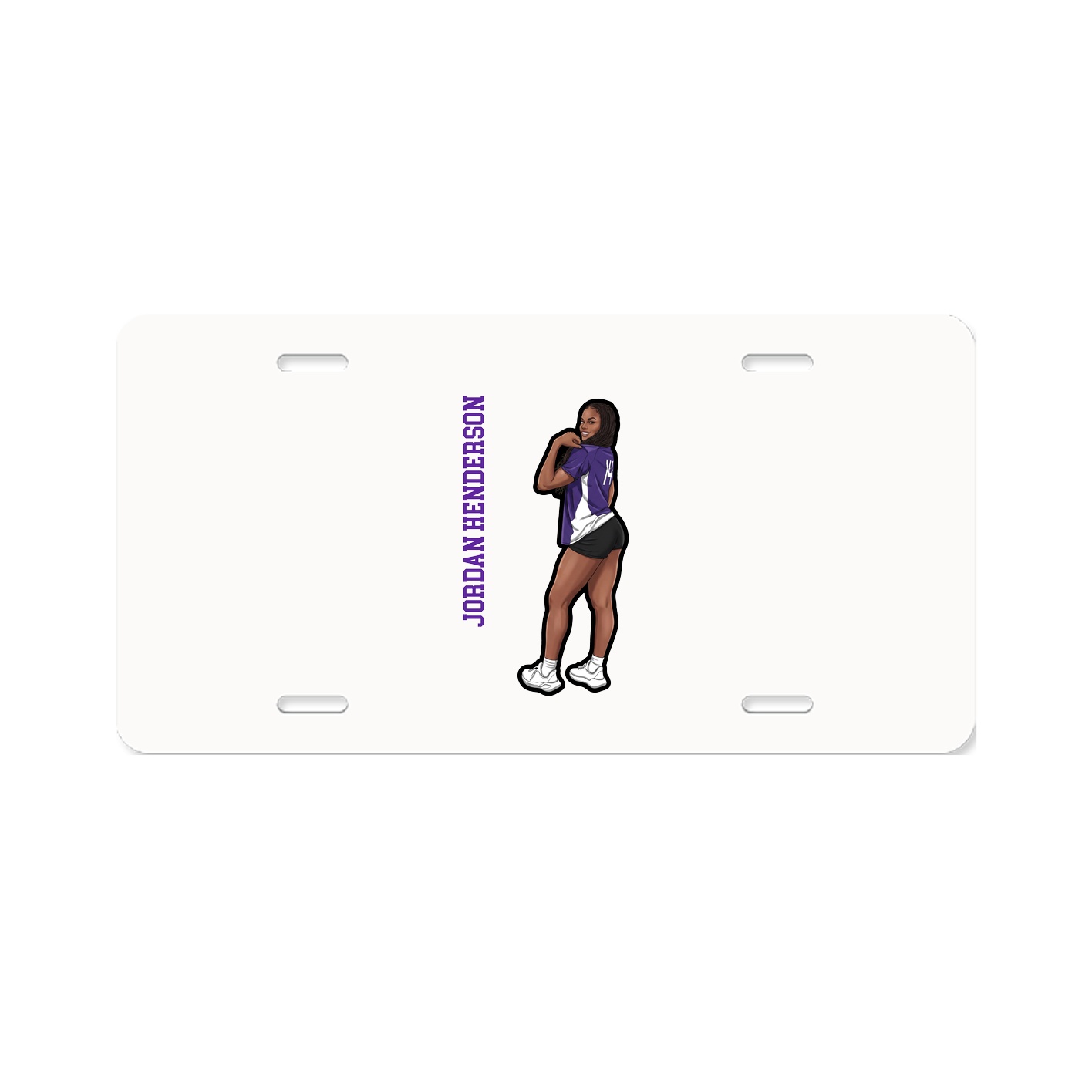 License Plate — Name Vertical in Classic