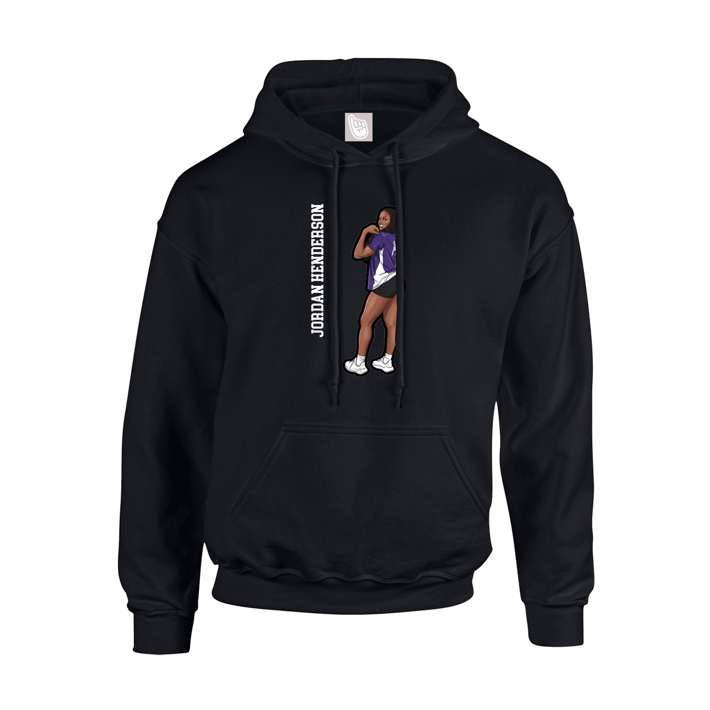 Youth Hoodie — Name Vertical in Black
