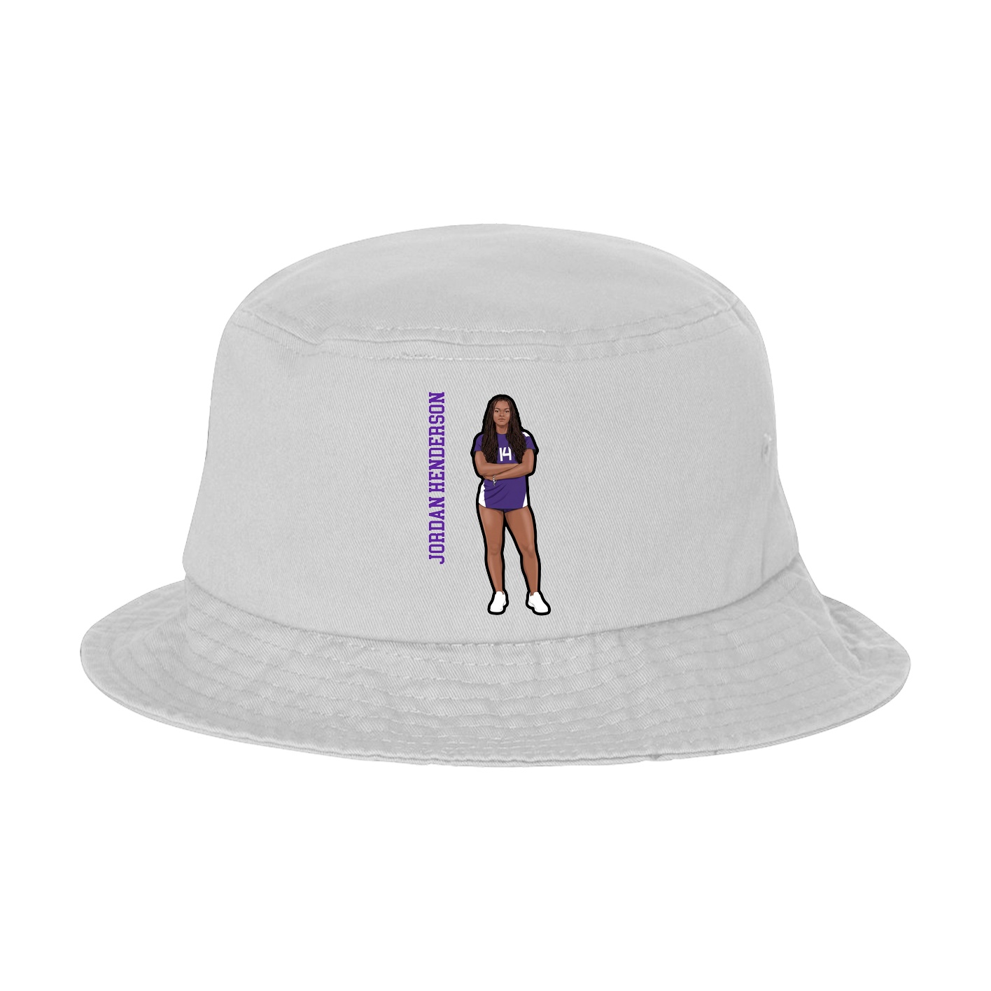 Bucket Cap — Name Vertical in White