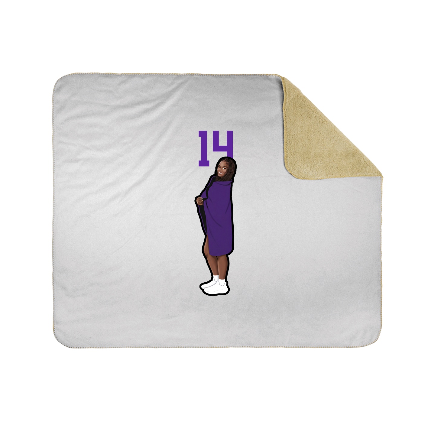 Throw Blanket — Number Top in White