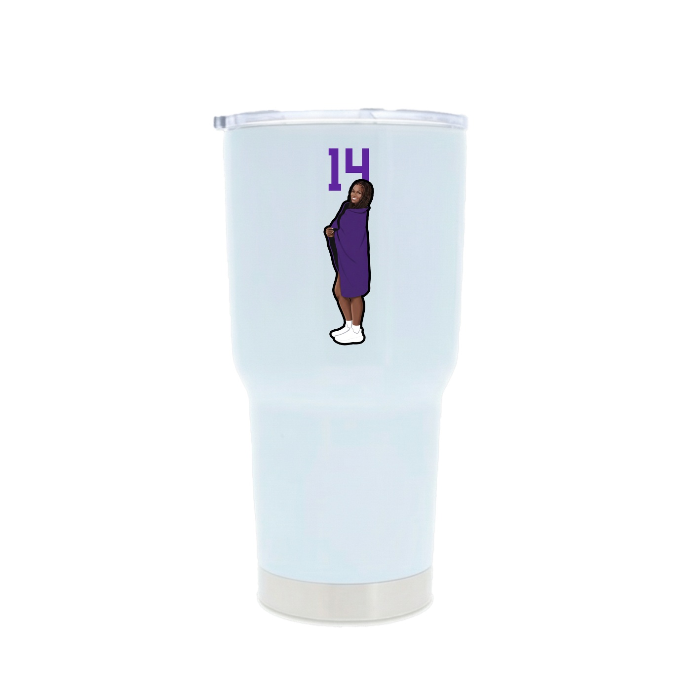 30oz Stainless Steel Tumbler — Number Top in White