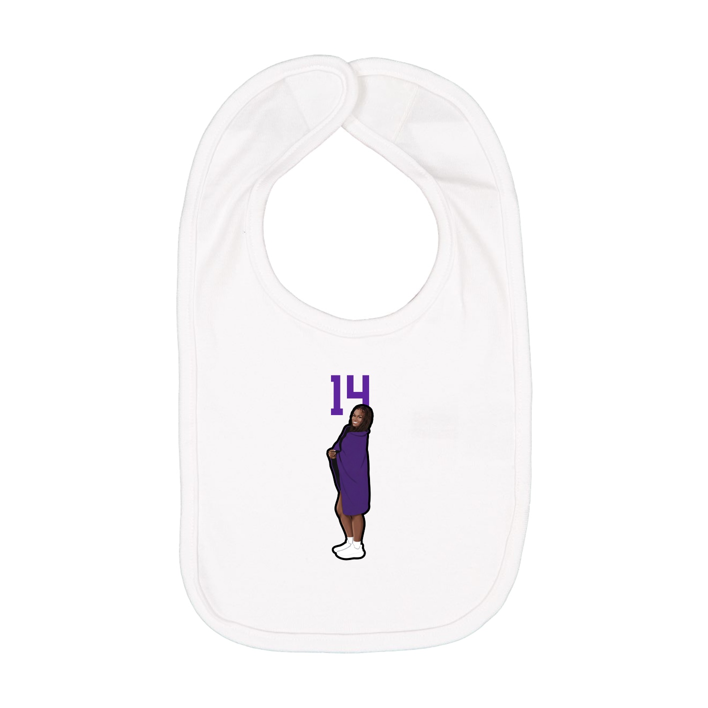 Infant Bib — Number Top in White
