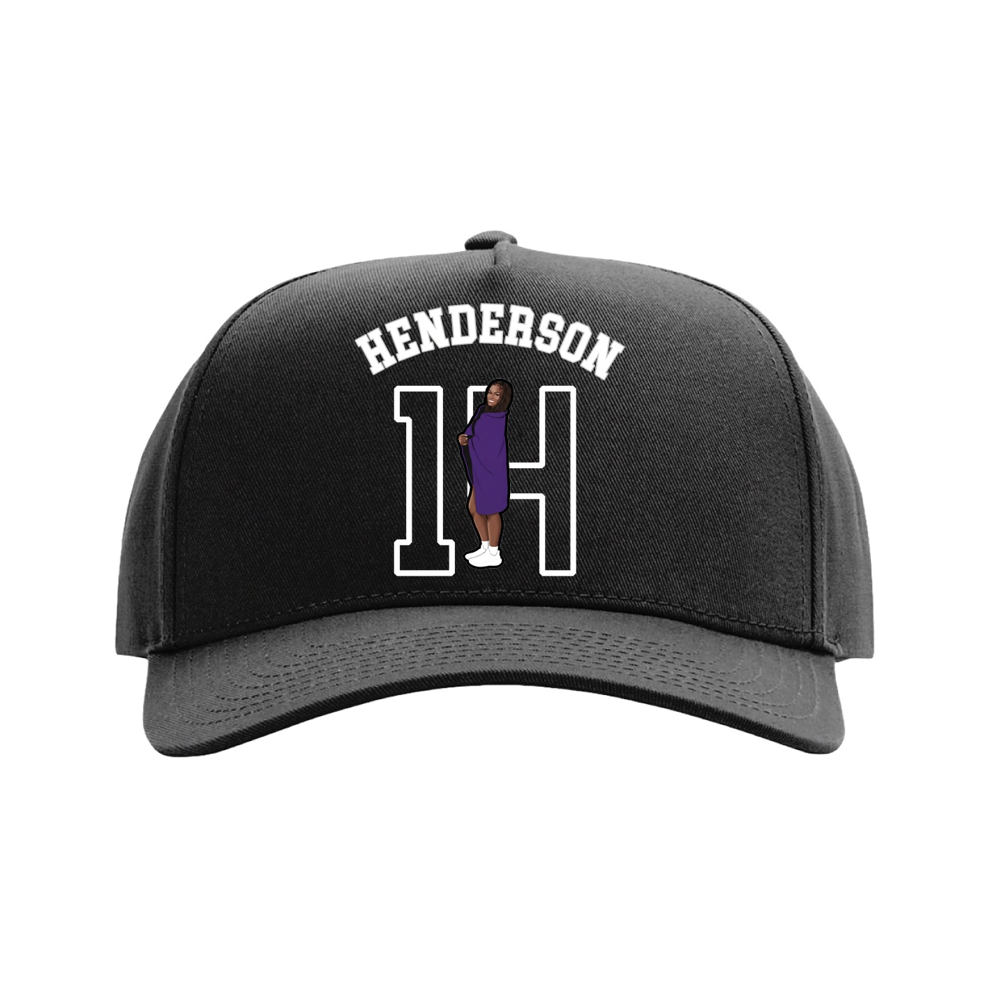 Full Fabric Five-Panel Champ Cap — Shirsey Arch in Black