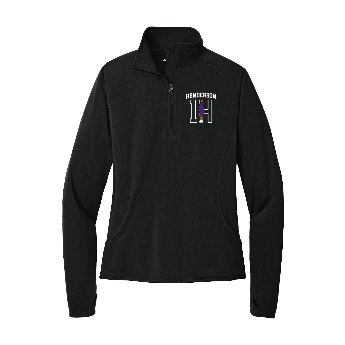 Women's Q-Zip Pullover — Shirsey in Black