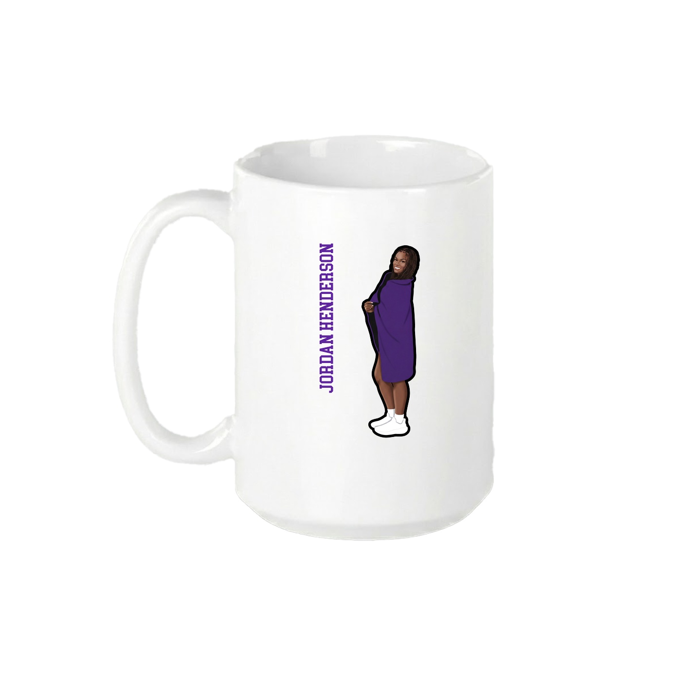 15oz Coffee Mug — Name Vertical in White