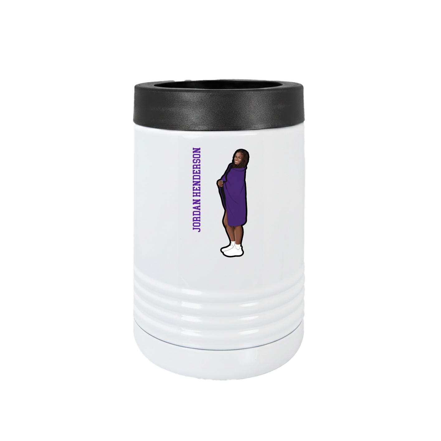 Beverage Holder — Name Vertical in White