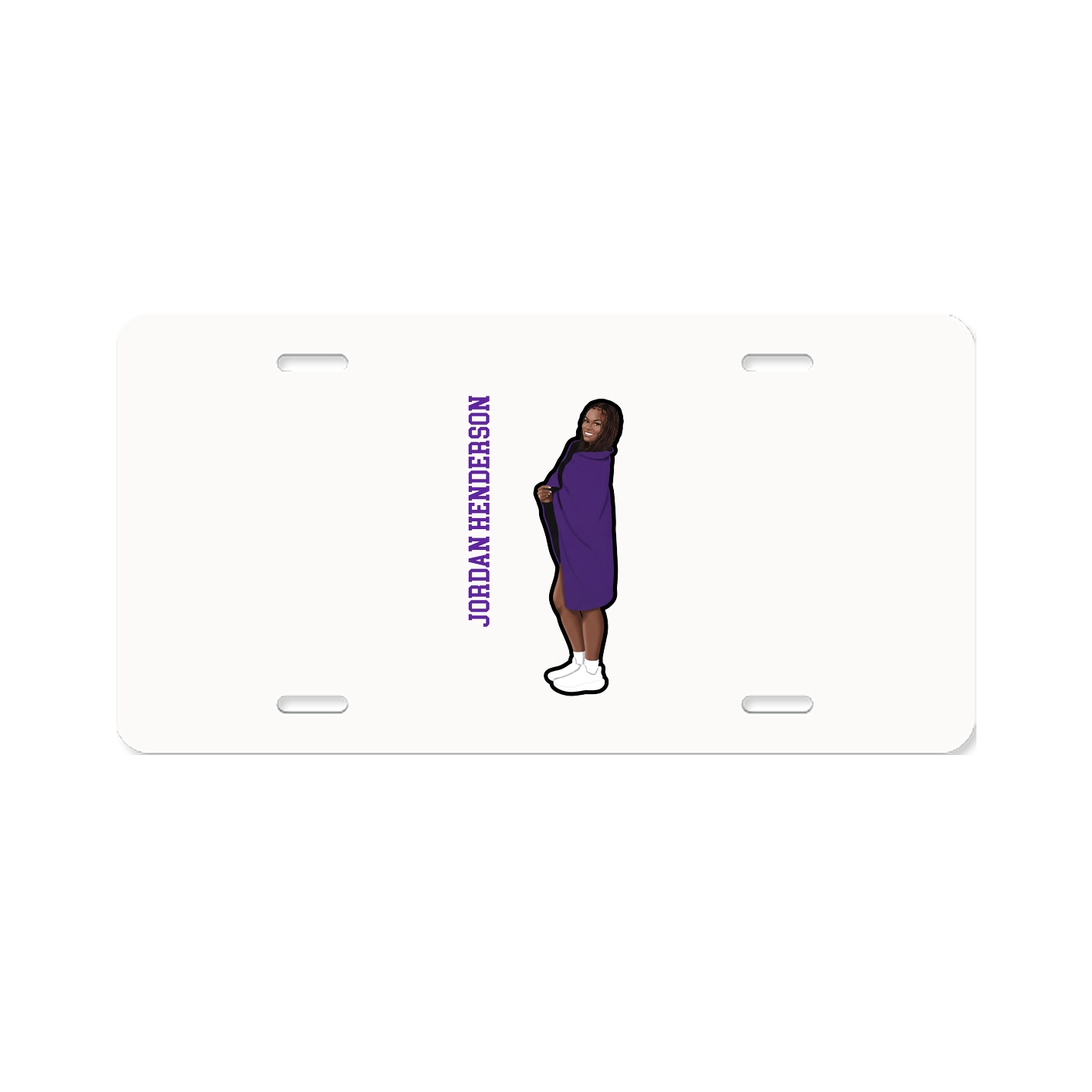 License Plate — Name Vertical in Classic