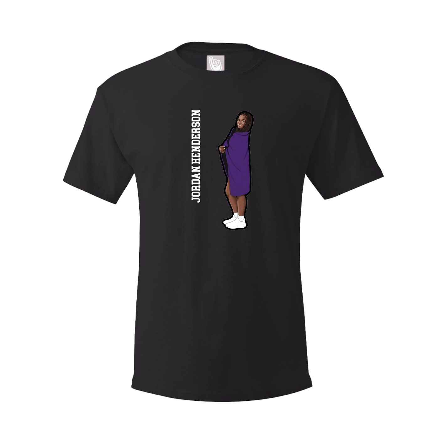 Youth Tee — Name Vertical in Black