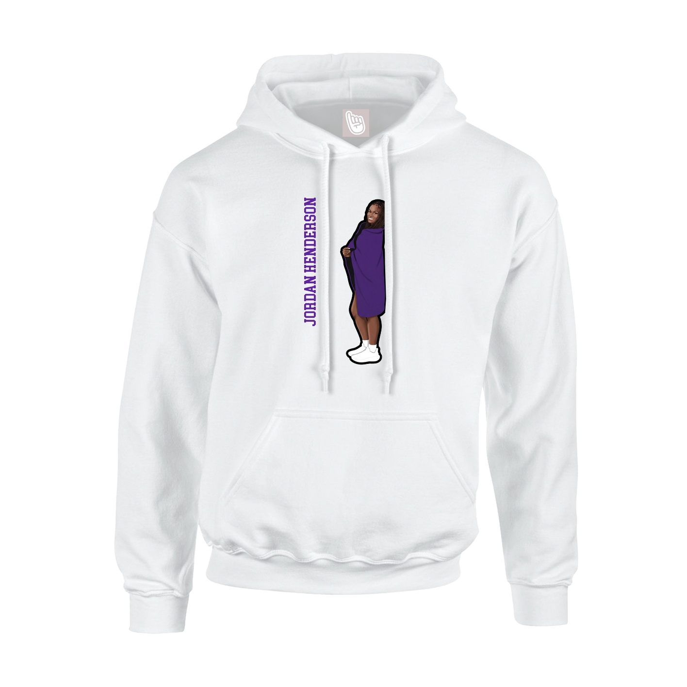Youth Hoodie — Name Vertical in White