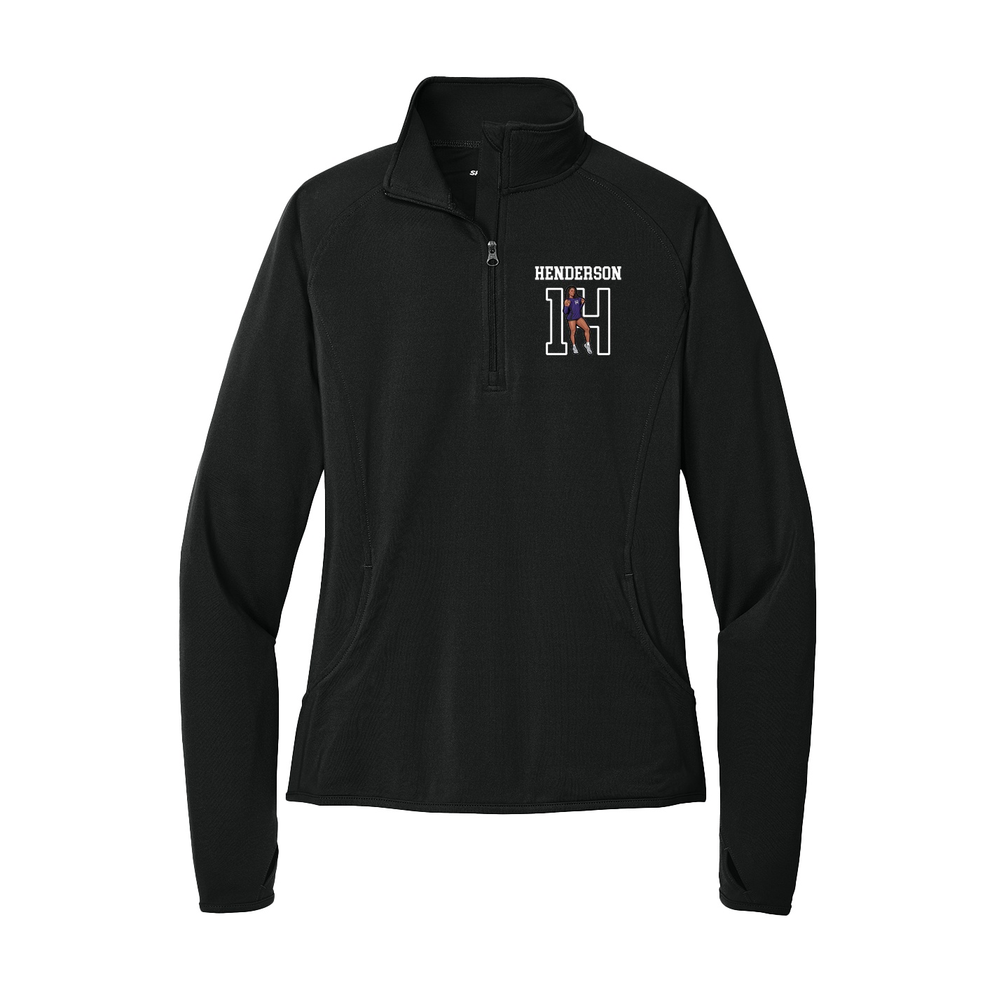 Women's Q-Zip Pullover — Shirsey in Black