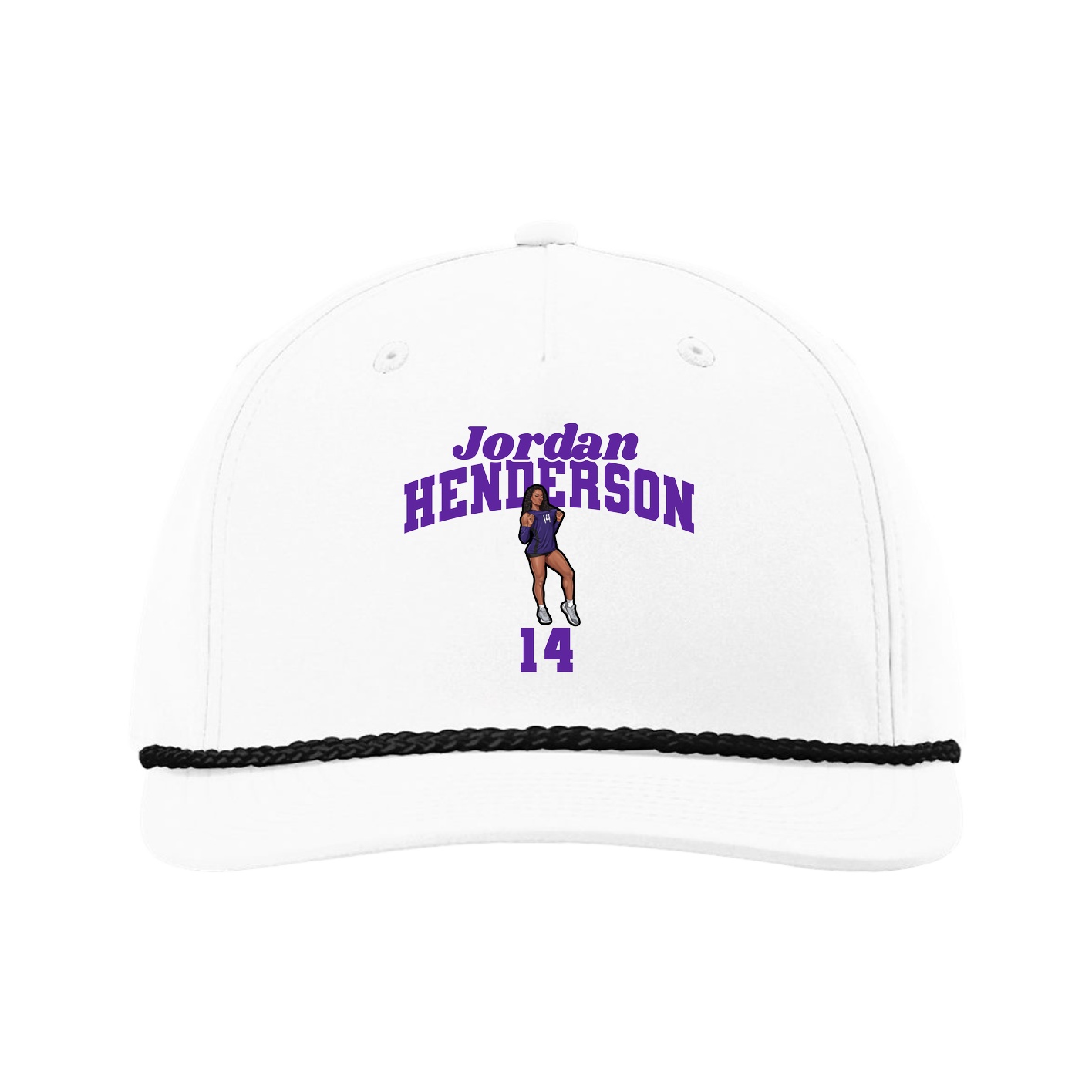Five-Panel Classic Rope Cap — Signature Arch in White