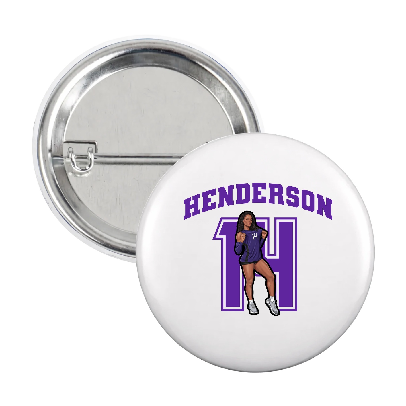 Game Day Button — Number in White