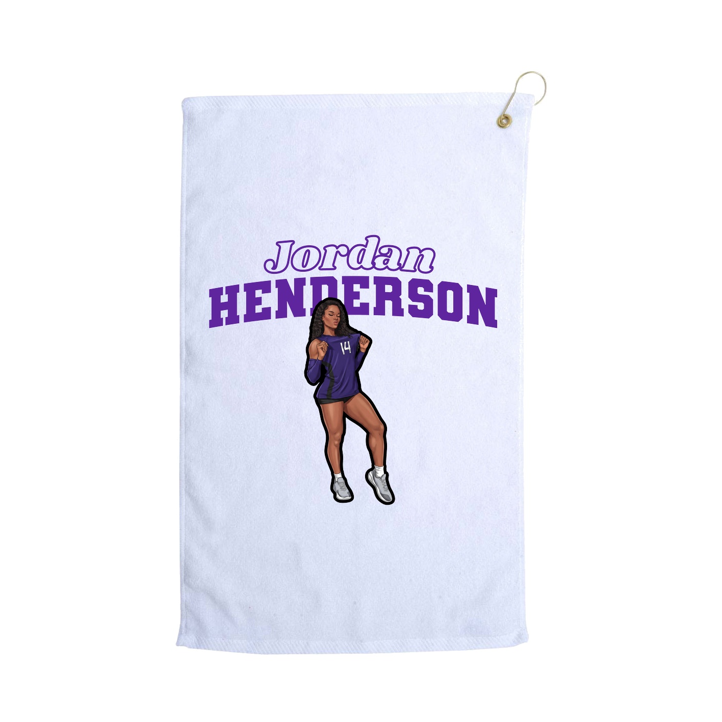 Golf Towel — Name Arch in White