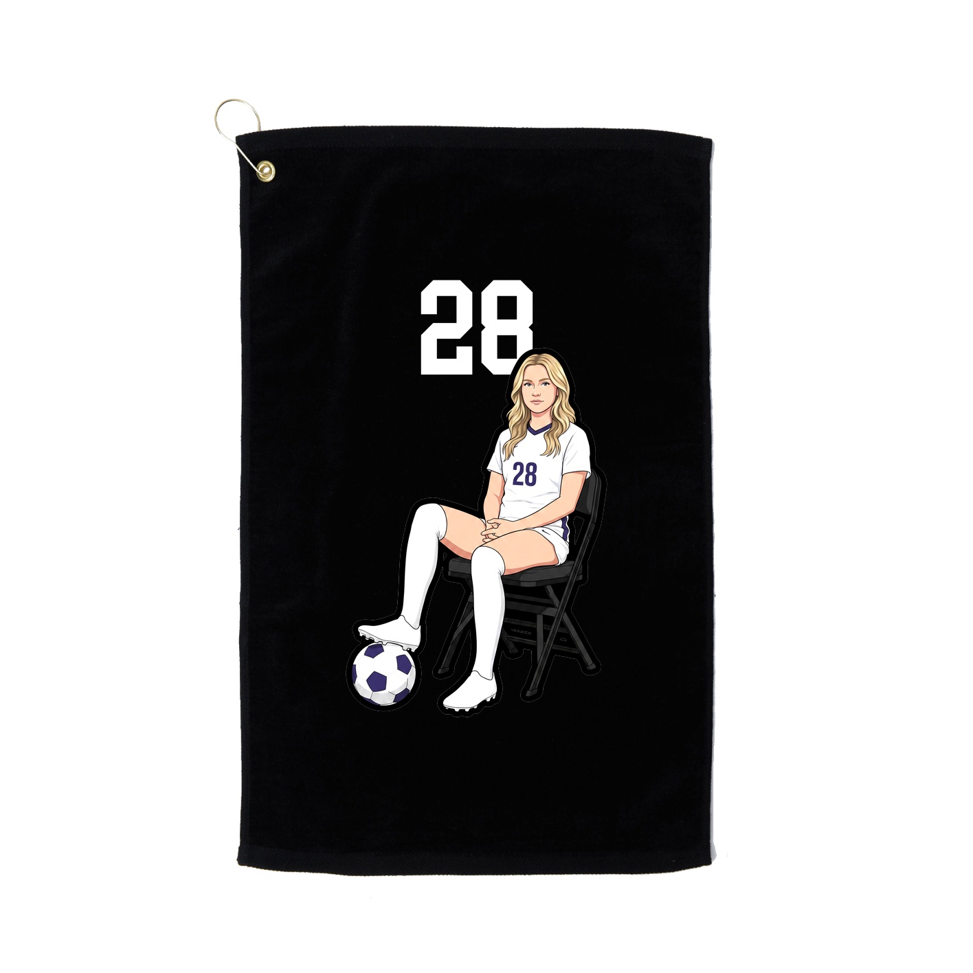 Golf Towel — Number Top in Black