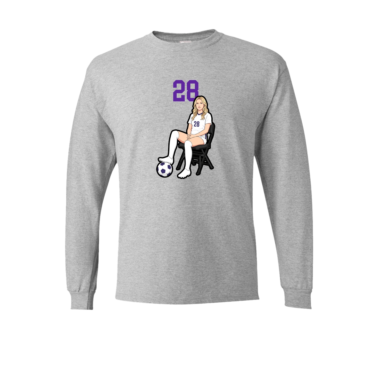 Long Sleeve Tee — Number Top in Grey