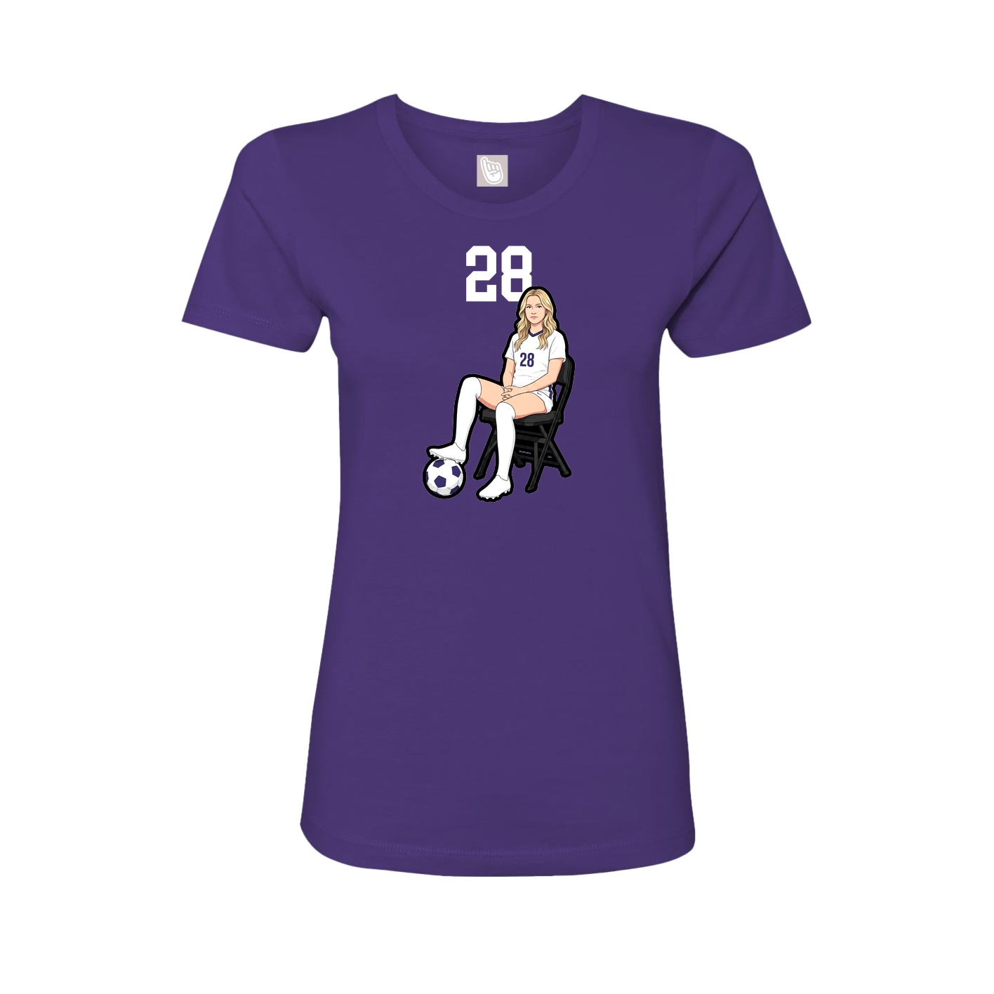 Fitted Women's Tee — Number Top in Purple