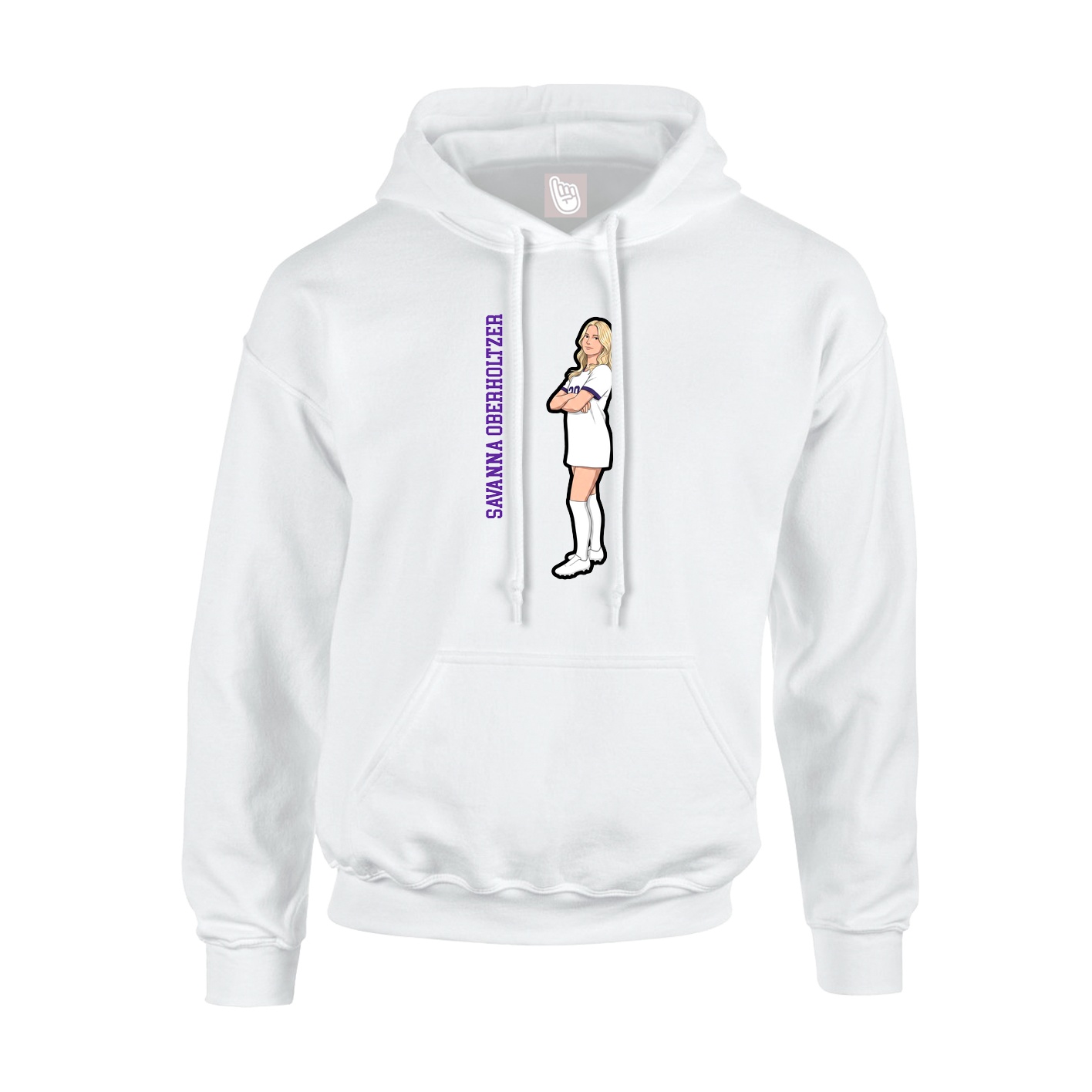 Hoodie — Name Vertical in White