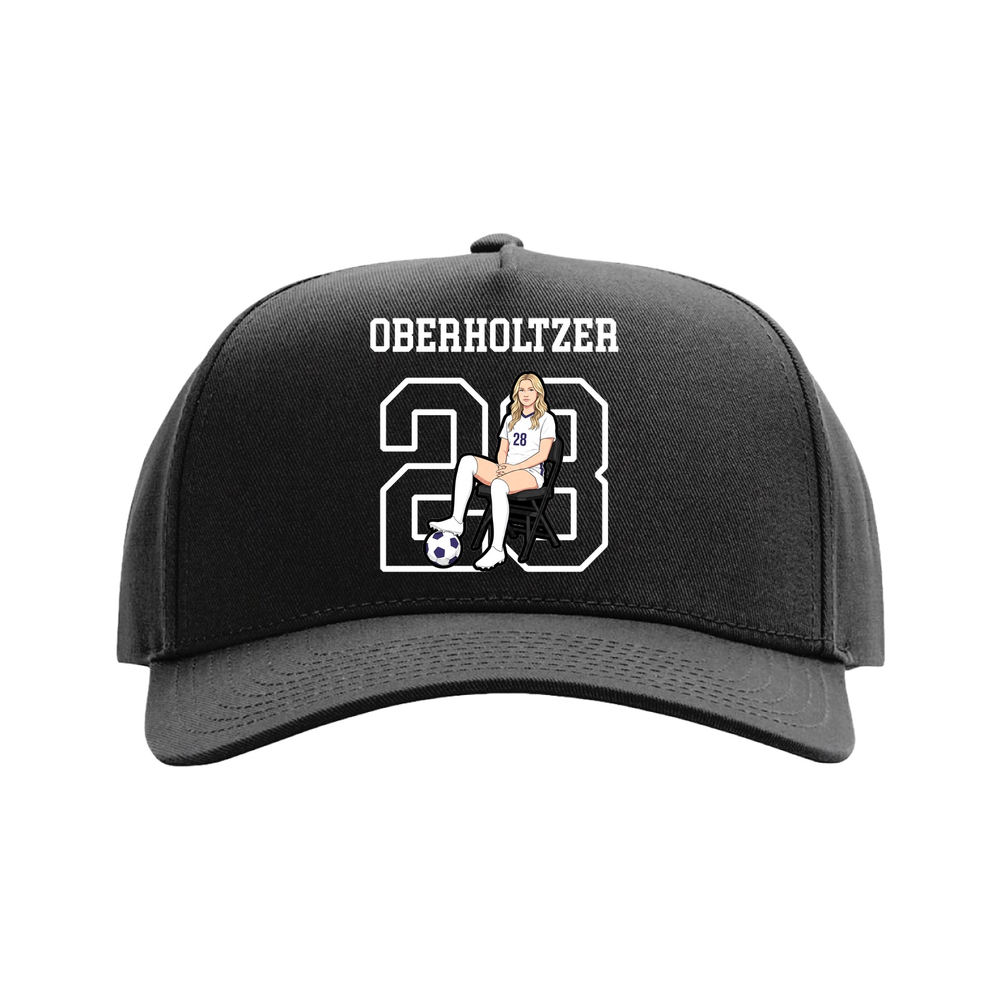Full Fabric Five-Panel Champ Cap — Shirsey in Black