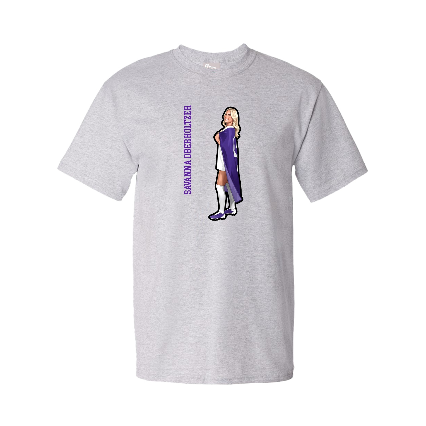 Youth Tee — Name Vertical in Grey