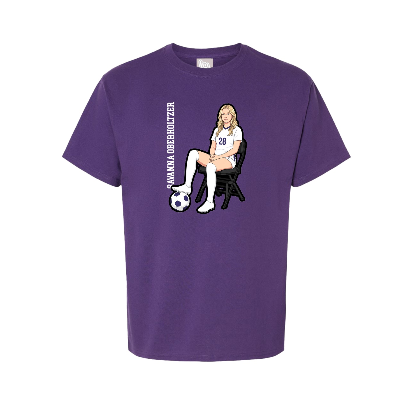 Youth Tee — Name Vertical in Purple
