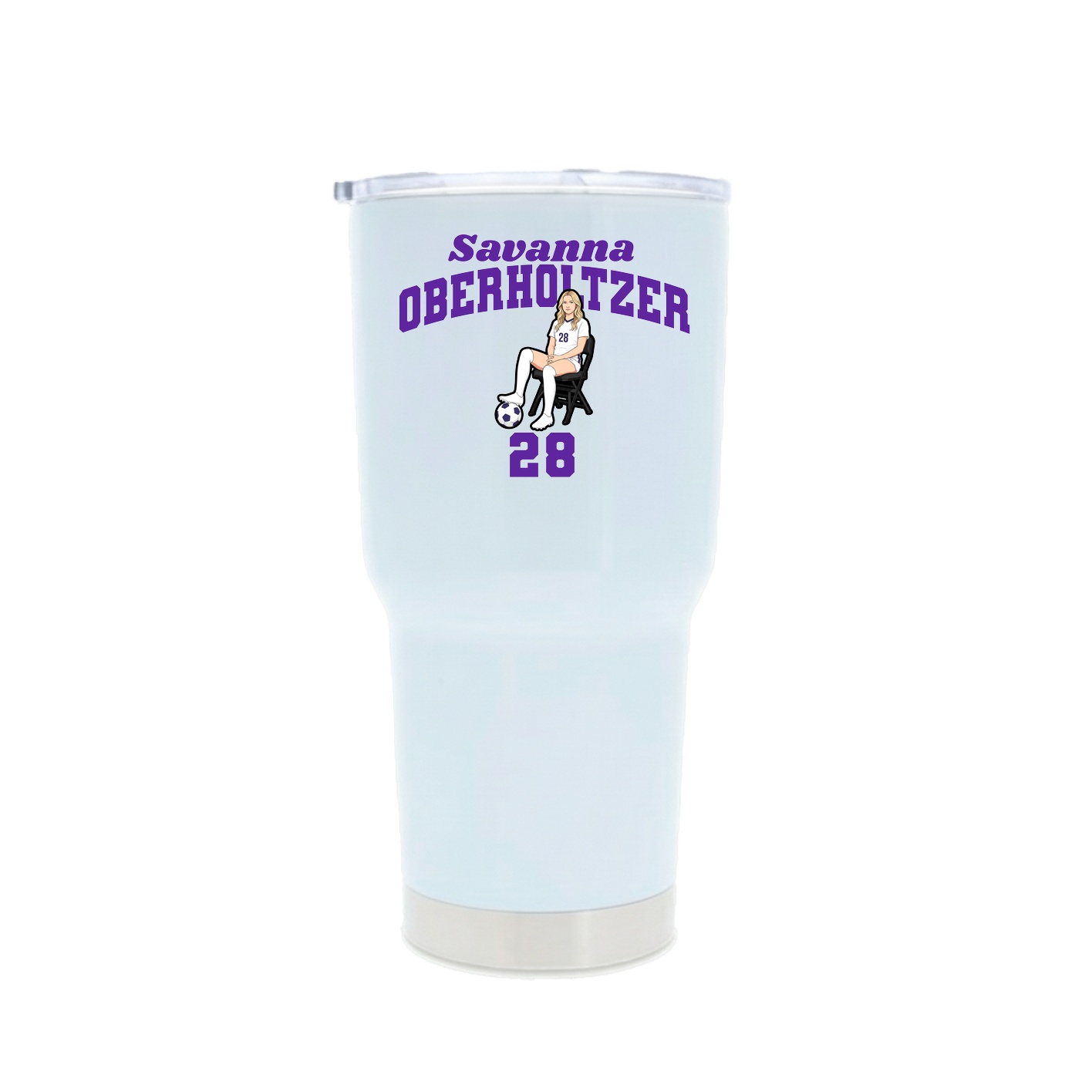 30oz Stainless Steel Tumbler — Signature Arch in White