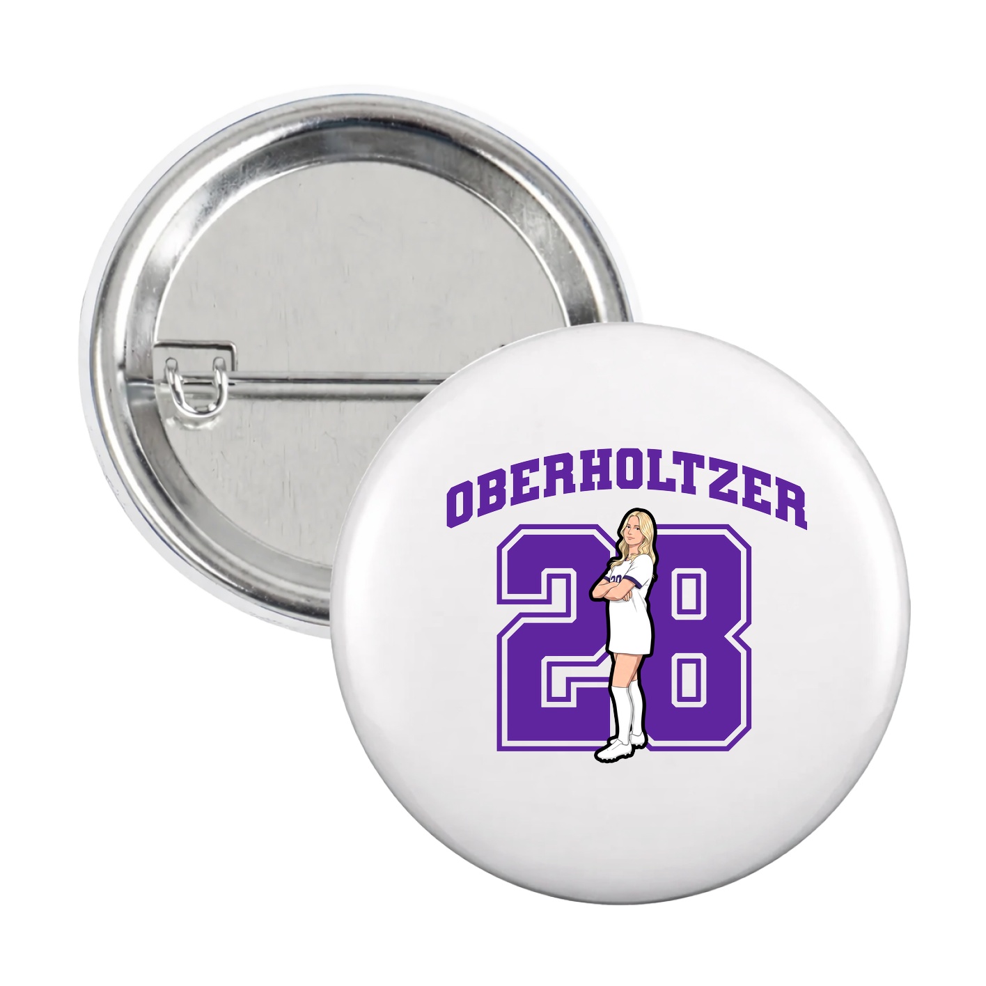 Game Day Button — Number in White