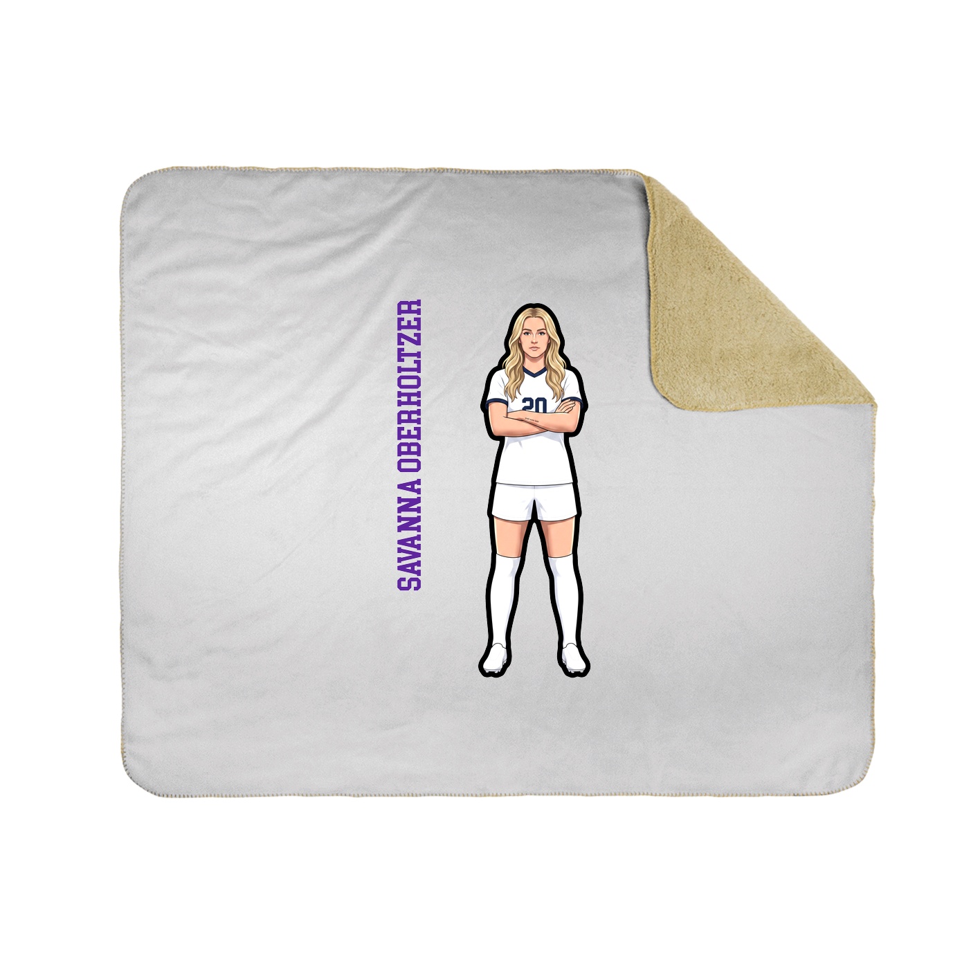 Throw Blanket — Name Vertical in White