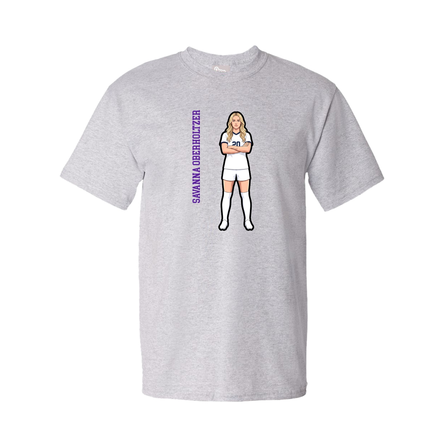 Tee — Name Vertical in Grey