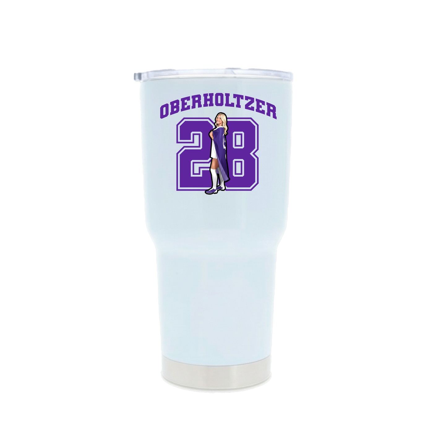 30oz Stainless Steel Tumbler — Number in White